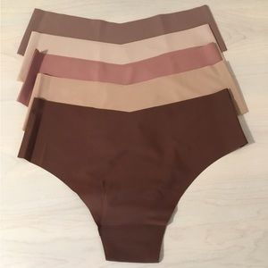 5 Pack Plain and Simple No Show Solid Panties Multi Colors Underwear Brand New